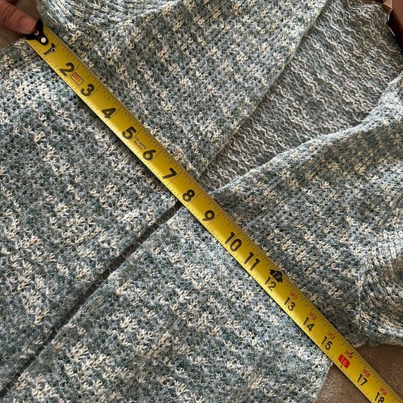 Soft Surroundings Open Front Cardigan Longline Open Knit Lightweight Metallic - Picture 10 of 11